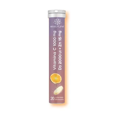 Vitamina C + D3 + Zinc, 20 comprimate efervescente, BioSunLine