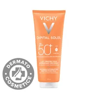 Lapte hidratant de protectie solara SPF50+ pentru fara si corp Capital Soleil, 300ml, Vichy