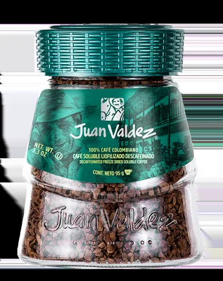 Cafea solubila liofilizata Decaf, 95g, Juan Valdez