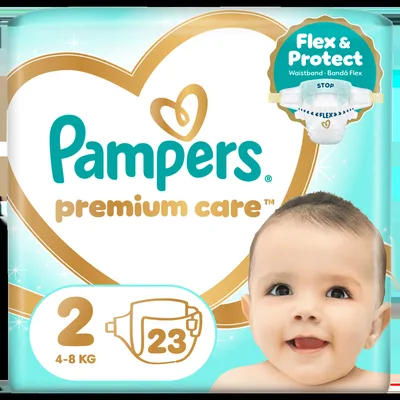 Scutece pentru bebelusi Premium Care, Marimea 2, 4-8 kg, 23 bucati, Pampers