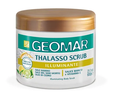 Scrub iluminator cu pudra de lamaie, 600g, Geomar
