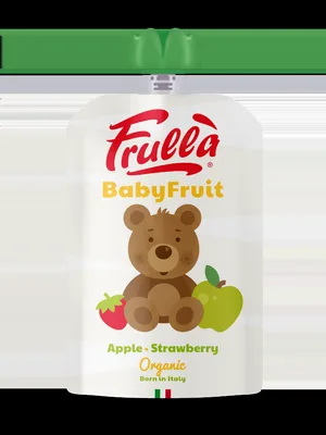 Piure pentru copii din mar si capsuni Baby Fruit Bio, 100g, Frulla