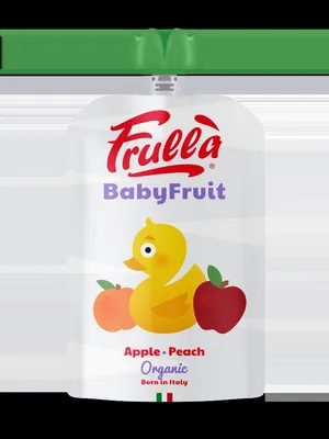 Piure pentru copii din mar si piersica Baby Fruit Bio, 100g, Frulla