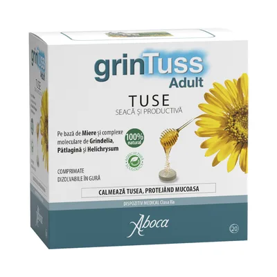 Comprimate pentru tuse Grintuss, 20 tablete, Aboca
