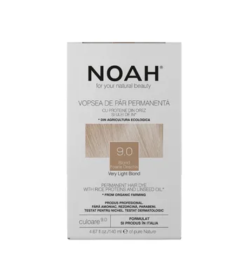 Vopsea de par naturala Blond foarte deschis (9.0), 140ml, Noah