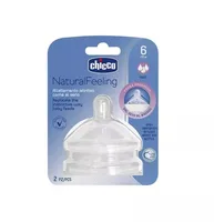 Set tetine din silicon cu flux rapid Natural Feeling 6 luni+, 1 bucata, Chicco