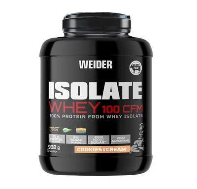 Izolat proteic cu aroma de Cookies & Cream Isolate Whey 100CFM, 2000g, Weider