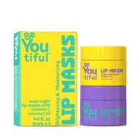 Set masti de noapte pentru buze cu Vitamina C si Ulei de Cocos pentru tineri, 2 bucati, BeYoutiful
