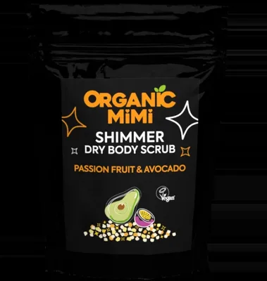 Scrub de corp stralucitor cu fructul pasiunii si avocado, 150g, Organic Mimi