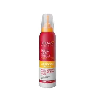 Tratament spuma pentru bucle cu Hibiscus si Unt de Shea, 150ml, Urban Care