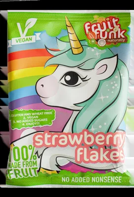 Fulgi din fructe cu capsuni Unicorn, 16g, Fruit Funk