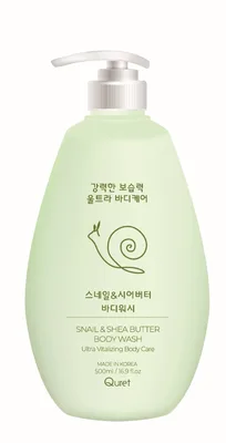 Gel de dus cu filtrat de secretie de melc si unt de shea, 500ml, Quret