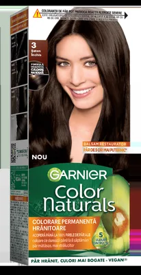 Vopsea de par permanenta Color Naturals 3 Saten Inchis, 112ml, Garnier