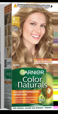 Vopsea de par permanenta Color Naturals 8 Blond Deschis, 112ml, Garnier
