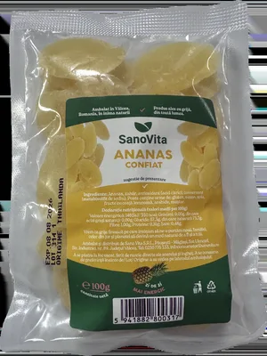 Ananas confiat, 100g, SanoVita