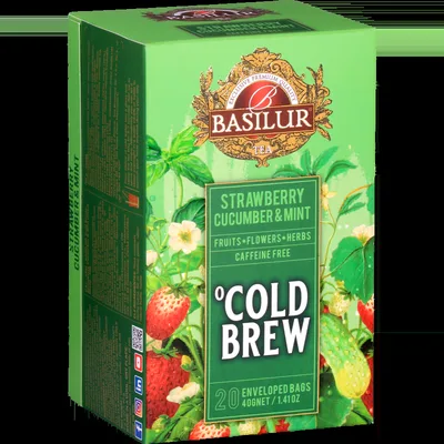 Ceai asortat Cold Brew Strawberry & Cucumber & Mint, 20 plicuri, Basilur