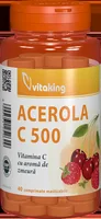 Vitamina C 500mg cu acerola si gust de zmeura, 40 comprimate masticabile, Vitaking