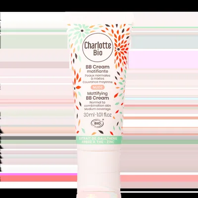 BB Cream bio matifiant pentru piele normala si mixta Nude, 30ml, Charlotte Bio