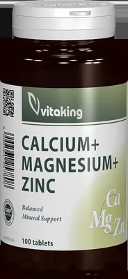 Calciu + Magneziu + Zinc, 100 comprimate, Vitaking