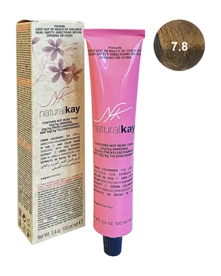 Vopsea vegana 7.8 Hazelnut Blonde, 100ml, Natural Kay