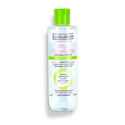 Apa micelara pentru demachierea tenului mixt spre gras, 500ml, Evoluderm