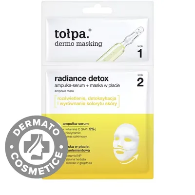 Masca-ser tip servetel in 2 pasi radiance detox Dermo Masking, 1 bucata, Tolpa