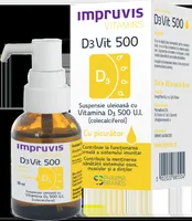 Suspensie uleioasa cu picurator Vitamina D3 D3Vit 500 U.I., 20ml, Pharma Brands