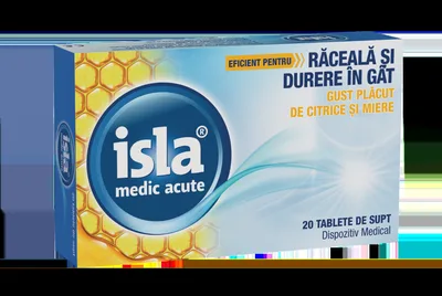 Isla Medic Acute cu gust de citrice si miere, 20 tablete de supt, Engelhard Arzneimittel