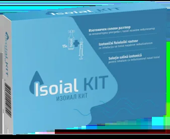Kit solutie salina pentru nas infundat + nebulizator nazal Isoial, 15 flacoane x 5 ml, NaturPharma