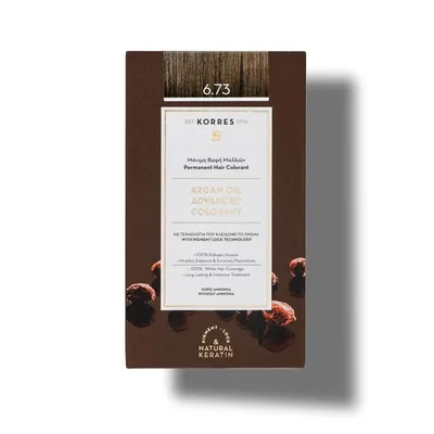 Vopsea de par Argan Oil 6.73 Golden Cocoa, 50ml, Korres