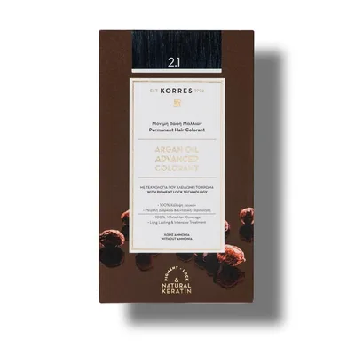 Vopsea de par Argan Oil 2.1 Blue Black, 50ml, Korres
