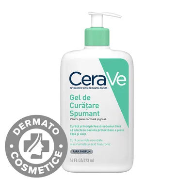 Gel de curatare spumant piele normala-grasa, 236ml, CeraVe