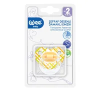Suzeta din silicon ortodontica transparenta cu desen nr.1, 1 bucata, Wee Baby