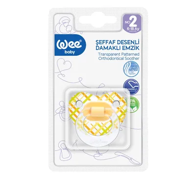 Suzeta din silicon ortodontica transparenta cu desen nr.1, 1 bucata, Wee Baby