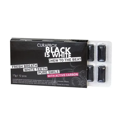 Guma de Mestecat CURAPROX Black is White 12 bucati