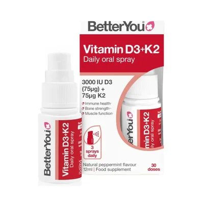 D3000 +K2 Oral Spray 12 ml, BetterYou