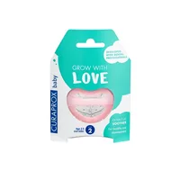 Suzetă din silicon Curaprox T2 Baby Pink, 18+ luni