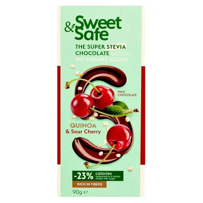 Ciocolata lapte quinoa si visine,stevie x 90gr