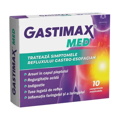Gastimax Med, 10 comprimate masticabile