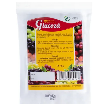 Adya Glucoză Pulbere, 75 g