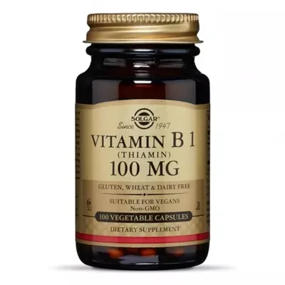 Vitamina B1, 100 mg, 100 capsule vegetale, Solgar
