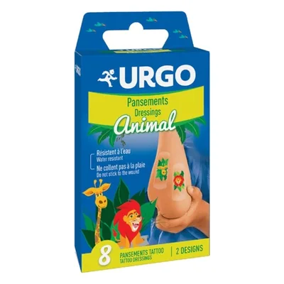 Plasturi pentru copii Tattoo Animal, 8 bucăți, Urgo