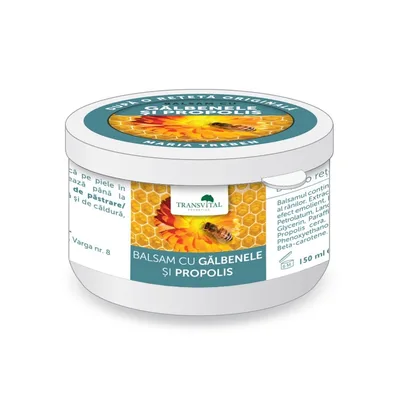 Balsam cu galbenele si propolis, 30 ml, Transvital