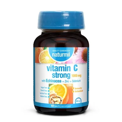 Vitamina C Strong 1000 mg, 60 tablete, Naturmil