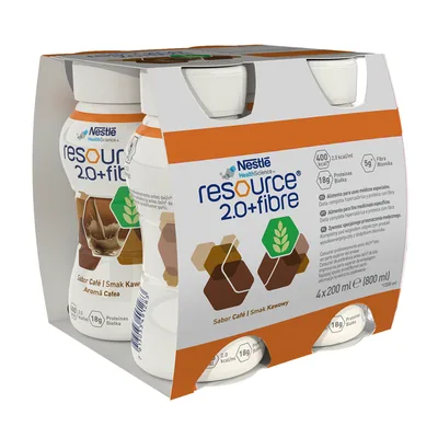 Resource 2.0 fibre cu aroma de cafea, Nestle | 4X200ML