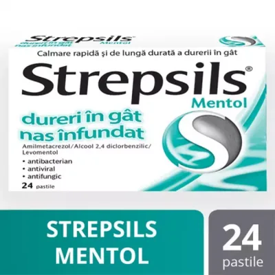 Strepsils Mentol, Reckitt Benckiser | 24 pastile