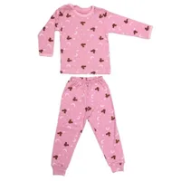 Pijama maneca lunga RB11 roz quartz/imprimeu, Rombaby | 2/3 ani