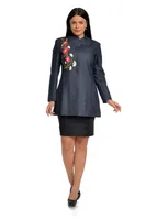 Trenci dama brodat T02D denim/broderie florala, Dress to Impress | marimea 36