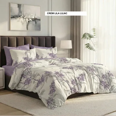 Lenjerie de pat policoton ELVO crem lila liliac 230x250 cm, Ralex | 1 buc
