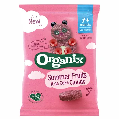 Rondele ecologice Bio din Orez cu Fructe de Vara 7+ luni, Organix | 40 g